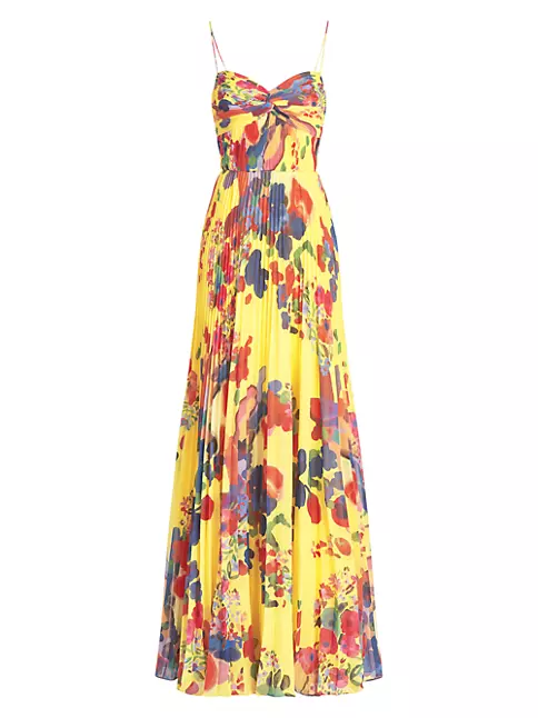 Shop Amur Dawson Floral Pleated Gown | Saks Fifth Avenue