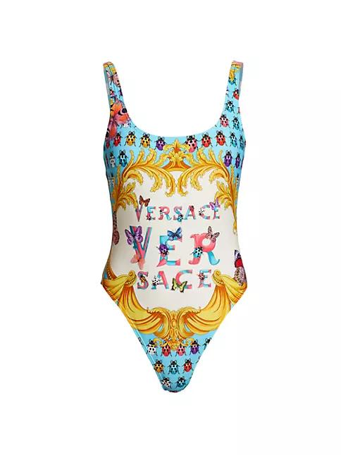 Shop Versace Butterfly And Ladybirds Logo One-Piece Swimsuit | Saks ...