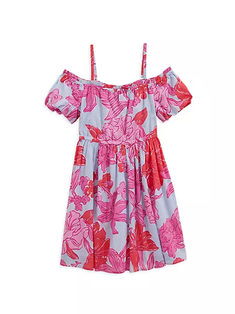 Shop Vineyard Vines Little Girl's & Girl's Off-The-Shoulder Derby Dress ...