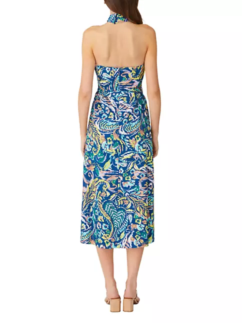 Shop Shoshanna Beekman Paisley Halter Midi-Dress | Saks Fifth Avenue