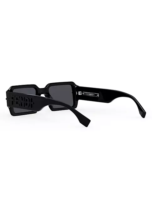 Shop Fendi Fendigraphy 52MM Rectangular Sunglasses | Saks Fifth Avenue