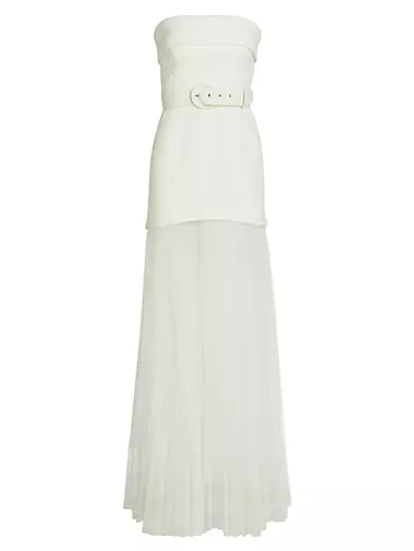Cyndi Strapless Belted Gown