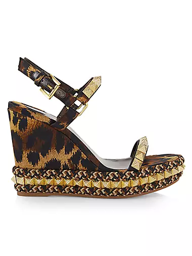 Pyraclou 100MM Leopard Wedge Sandals