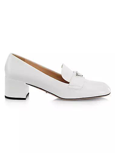 45MM Leather Heeled Loafers