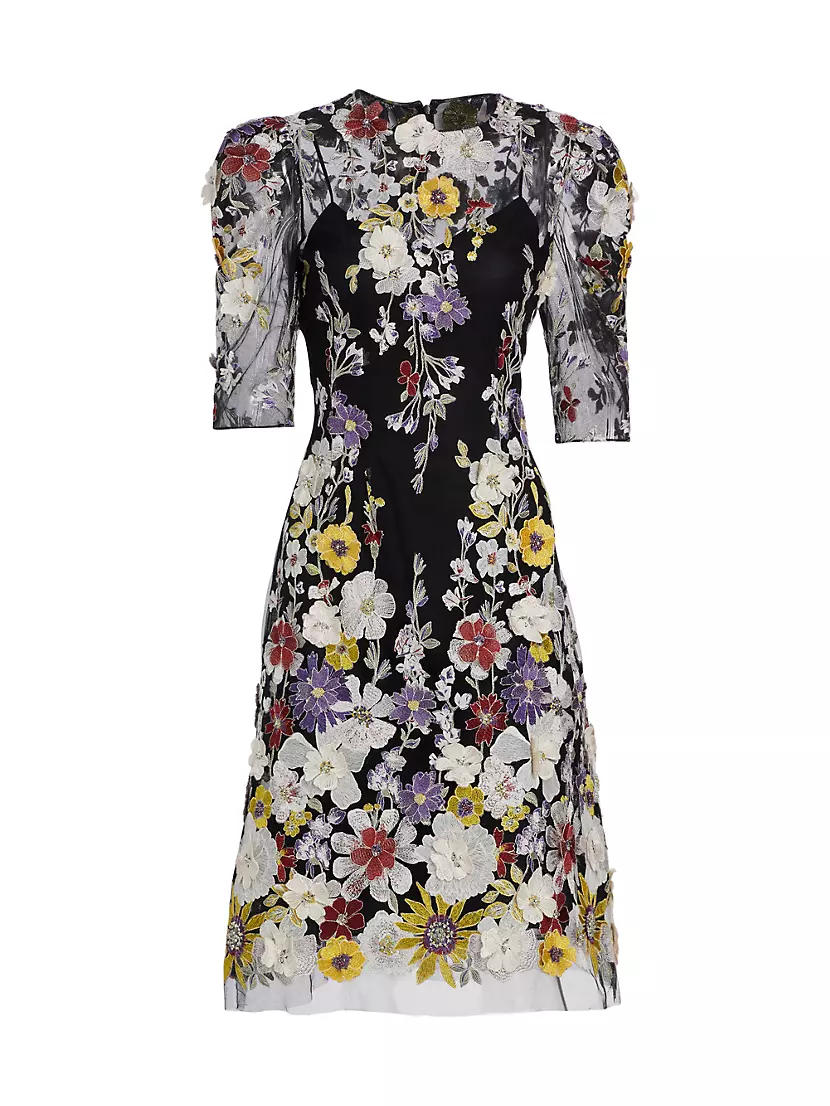 Shop Teri Jon by Rickie Freeman Embroidered Floral Cocktail Dress ...