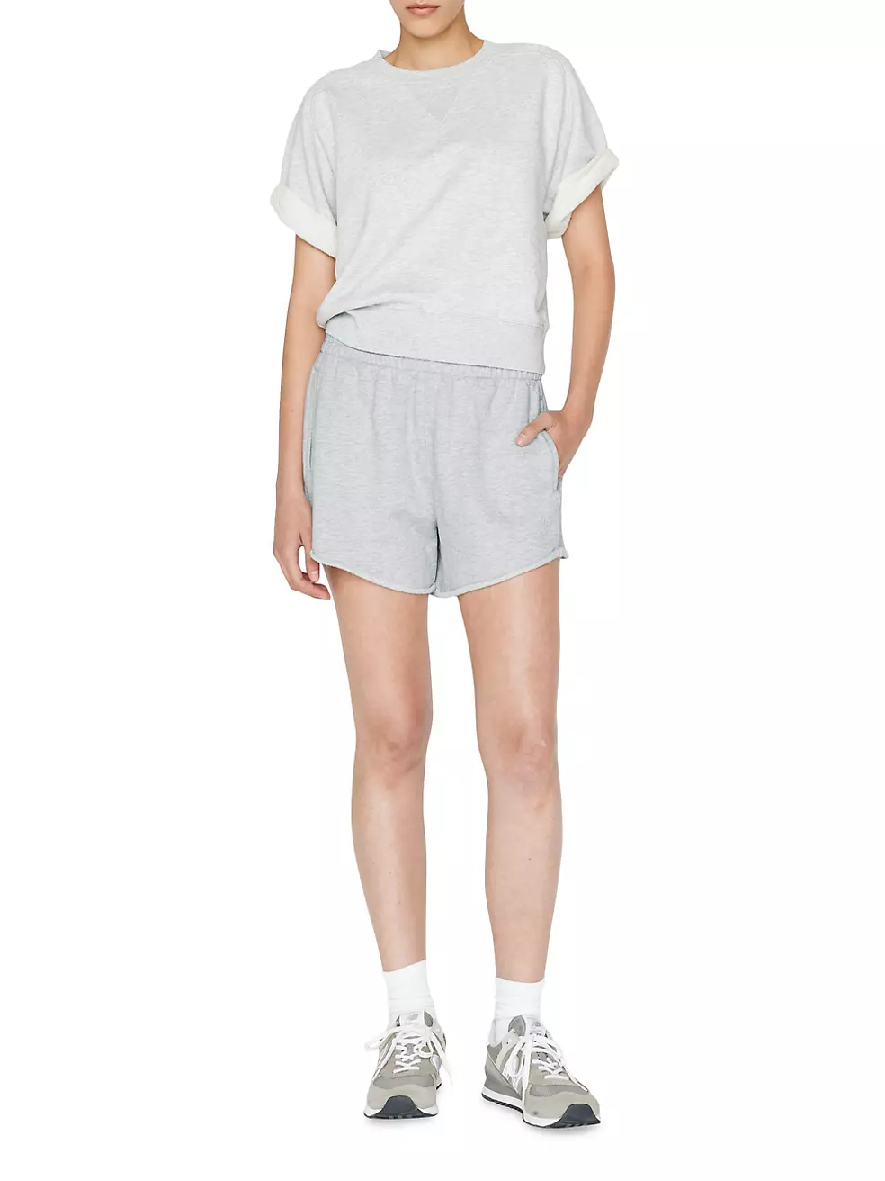 Shop Frame Varsity French Terry Sweat Shorts | Saks Fifth Avenue
