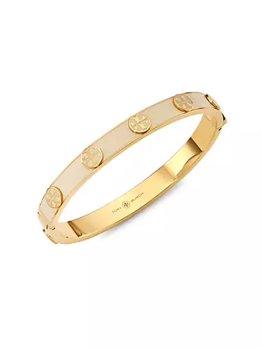 Miller 14K Gold-Plated & Enamel Double-T Stud Bracelet