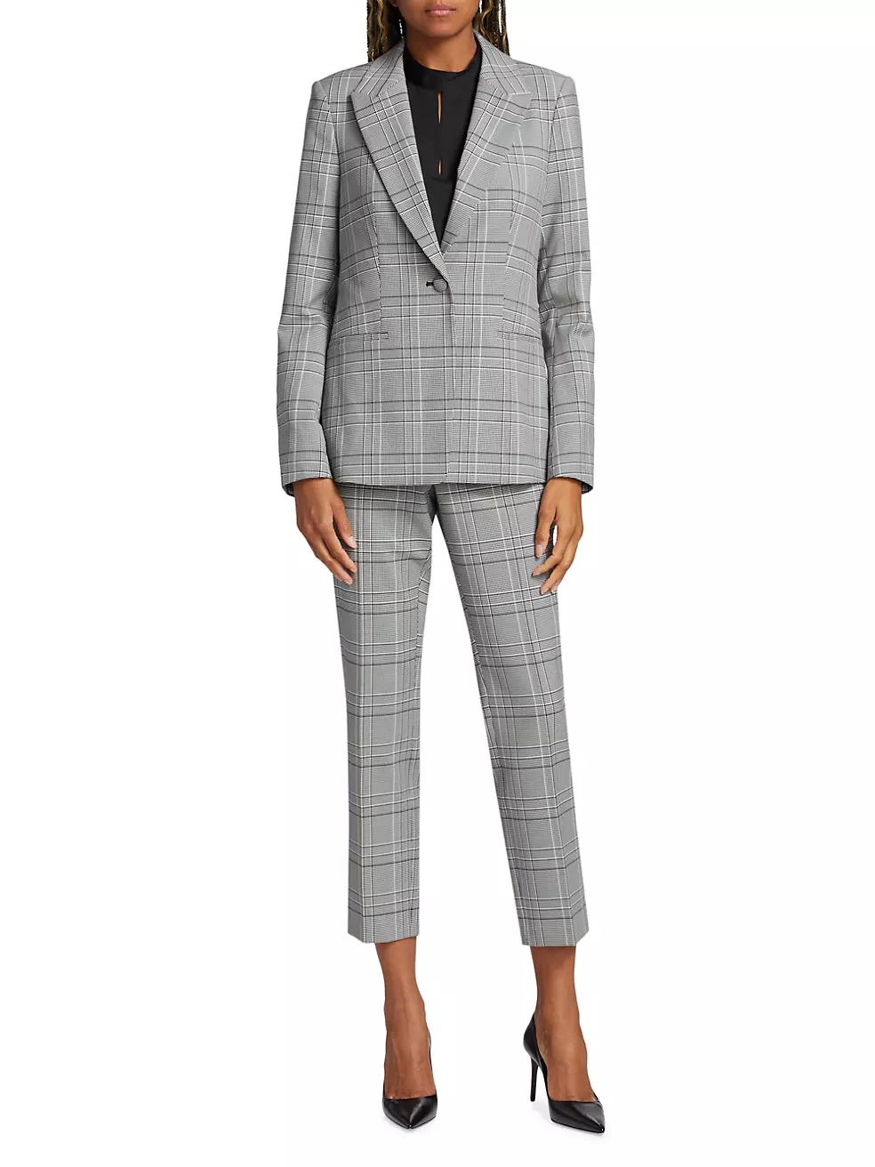 Shop Elie Tahari Madelyn Checkered Single-Button Blazer | Saks Fifth Avenue