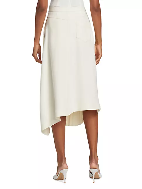 Shop Adam Lippes Asymmetric Pleated Midi-Skirt | Saks Fifth Avenue