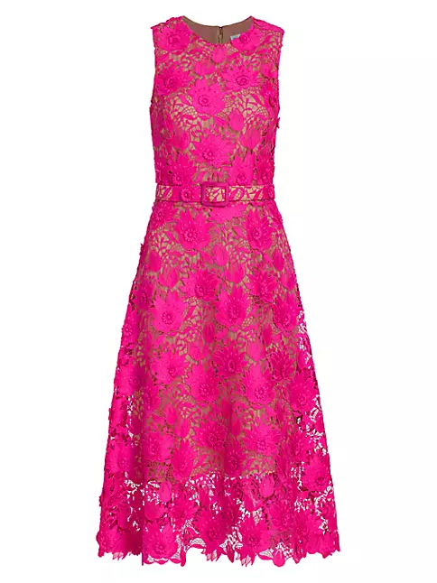 Shop Oscar de la Renta Water Lily Guipure Lace Dress | Saks Fifth Avenue