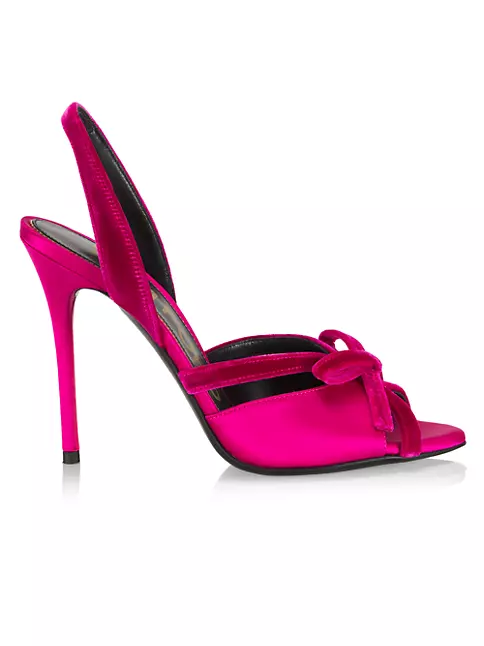 Shop TOM FORD 105MM Satin & Velvet Bow Sandals | Saks Fifth Avenue