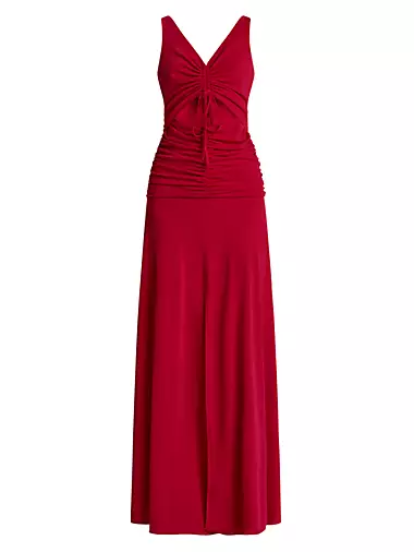Jersey Cut-Out Drawstring Gown