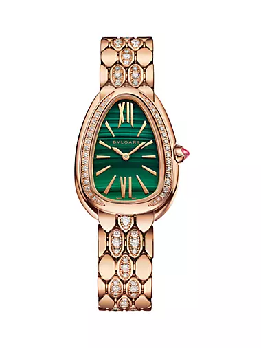 Serpenti Seduttori 18K Rose Gold & 0.13 TCW Diamond Bracelet Watch/33MM