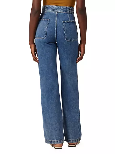 Shop Hudson Jeans Tie-Waist Wide-Leg Denim Trousers | Saks Fifth Avenue
