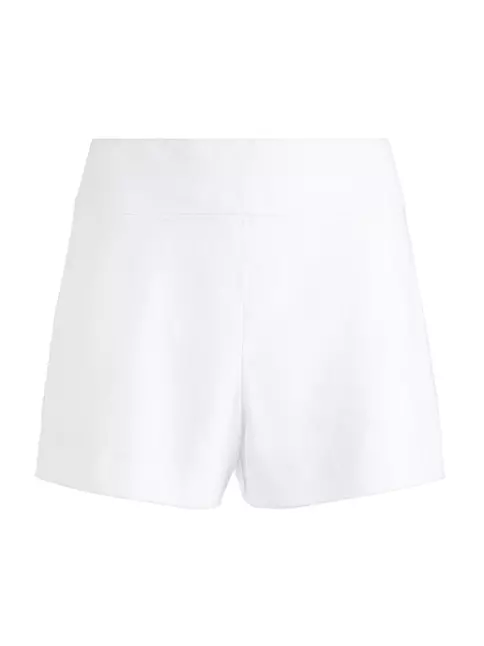 Shop Alice + Olivia Donald High-Rise Linen-Blend Shorts | Saks Fifth Avenue
