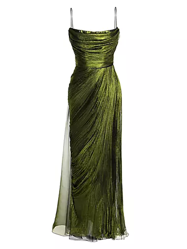 Regina Metallic Silk Mousseline Gown