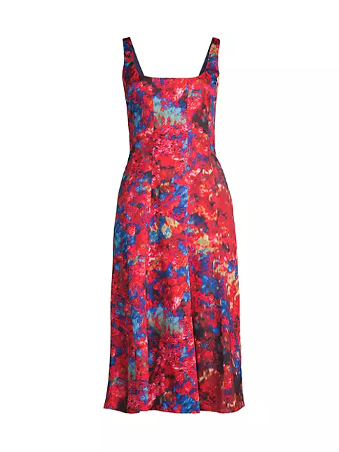 Shop Donna Karan New York City Garden Floral Godet Midi-Dress | Saks ...