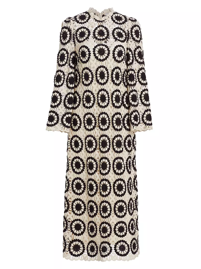 Shop Zimmermann Ginger Crochet-Lace Midi-Dress | Saks Fifth Avenue
