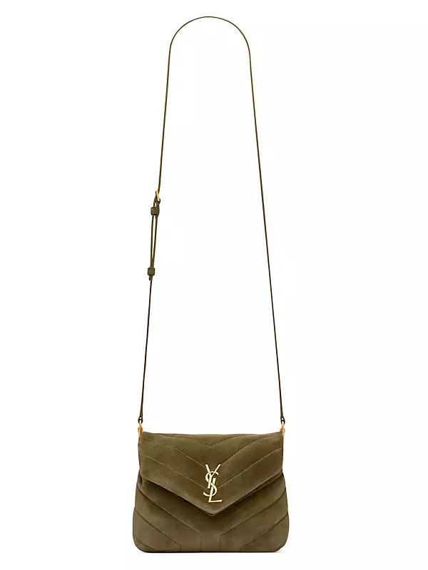 Medium Pouch Bag Loden Green Leather Shoulder Bag Crossbody 