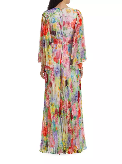 Shop Alice + Olivia Bennet Floral Pleated Jumpsuit | Saks Fifth Avenue