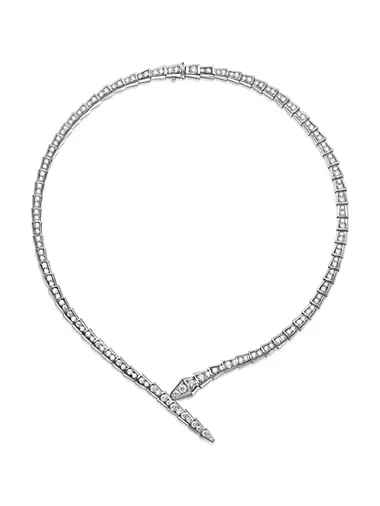 Serpenti Viper 18K White Gold & Diamond Necklace