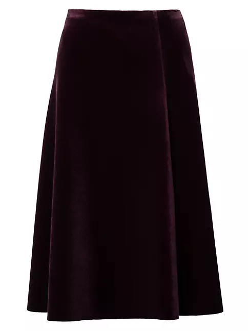 Shop Akris Velvet A-Line Midi-Skirt | Saks Fifth Avenue