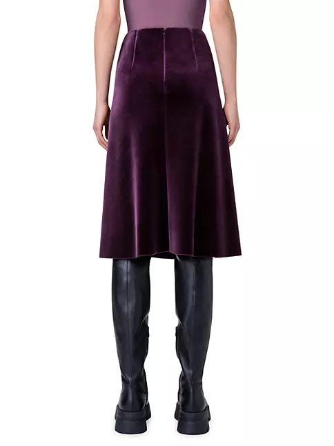 Shop Akris Velvet A-Line Midi-Skirt | Saks Fifth Avenue