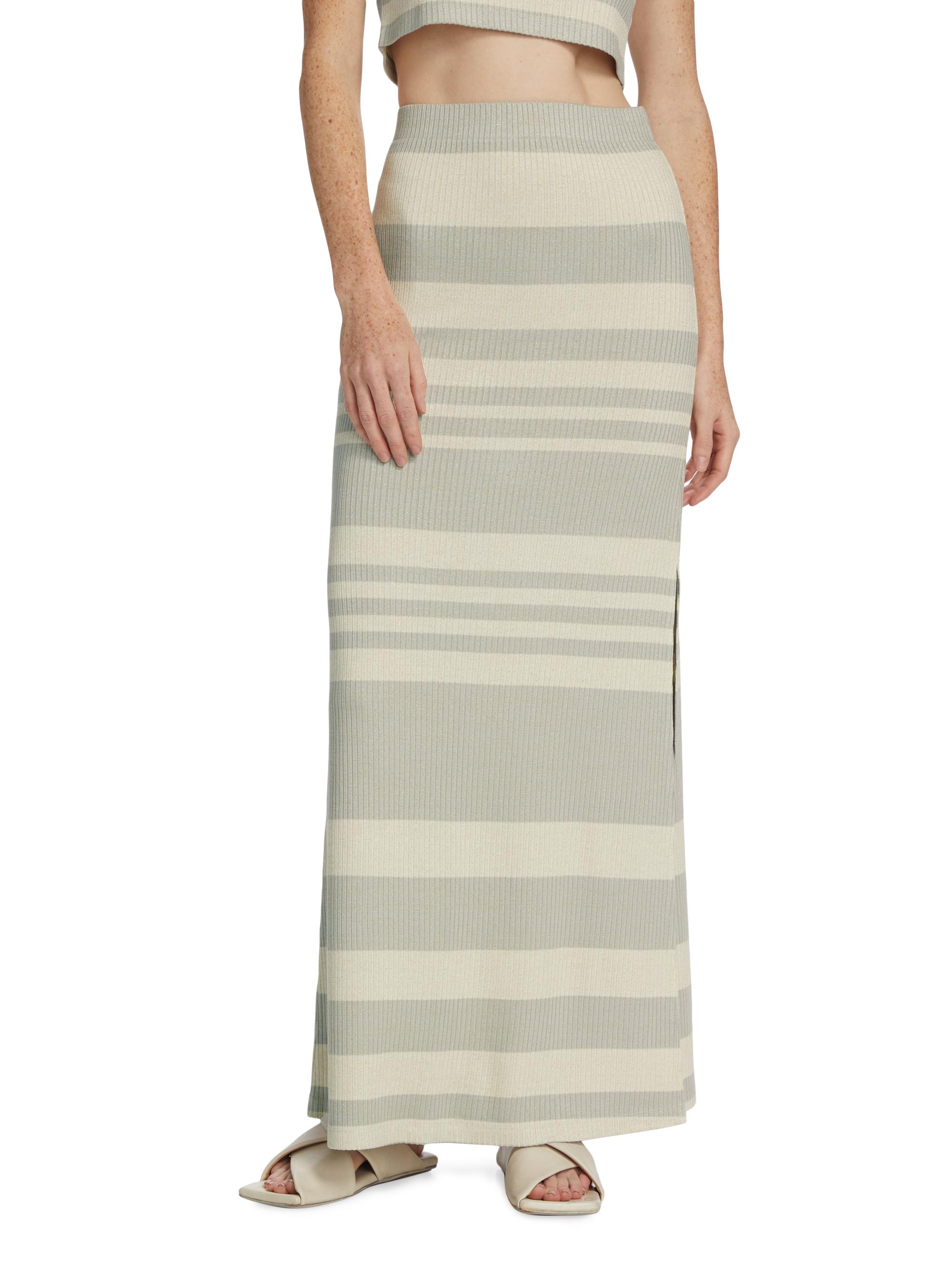 X HD Striped Maxi Skirt-Point