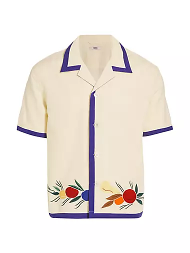 Applique Fruit Bunch Short-Sleeve Shirt