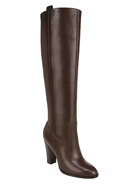Shop Veronica Beard Vesper Wide-Calf Leather Boots | Saks Fifth Avenue