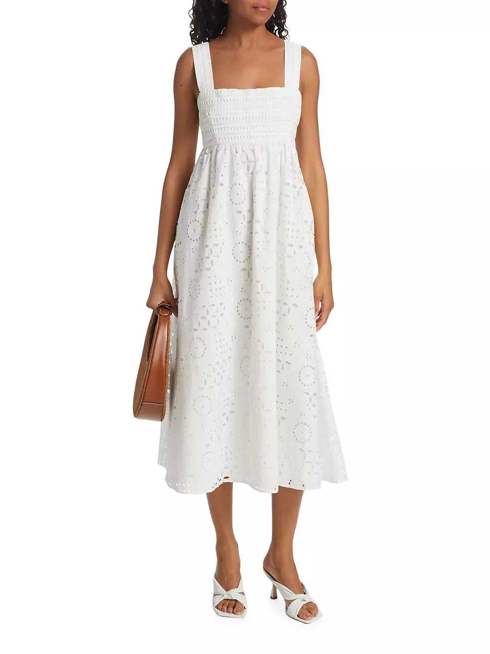 Shop English Factory Eyelet Cotton Midi-Dress | Saks Fifth Avenue