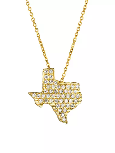 18K Yellow Gold & 0.28 TCW Diamond Texas Necklace
