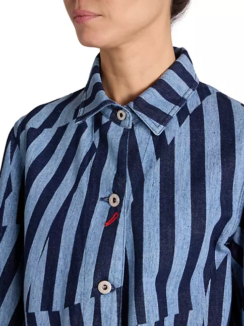 Kenzo Dazzle Stripe Denim Jacket - Blue