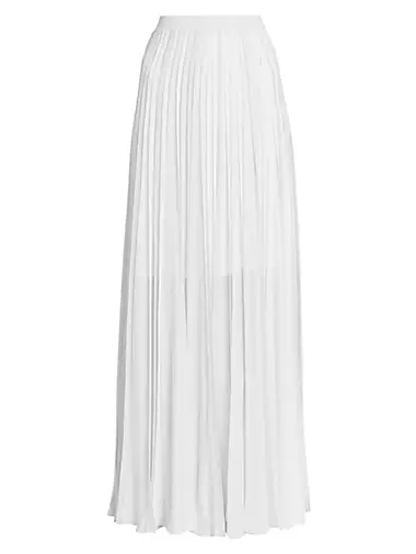 Entwined Ribbon Pleated Maxi Skirt