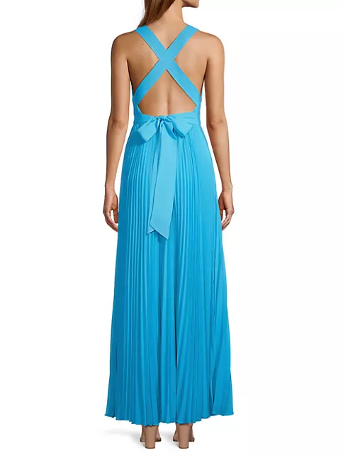 Shop Milly Oria Pleated Maxi Dress | Saks Fifth Avenue