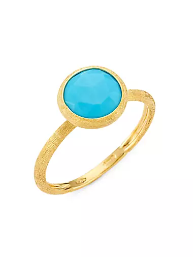 Jaipur Color 18K Yellow Gold & Turquoise Ring