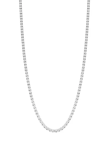 Bubbly Rhodium-Plated & Cubic Zirconia Long Tennis Necklace/24