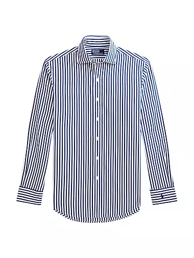 Striped Poplin Button-Front Shirt