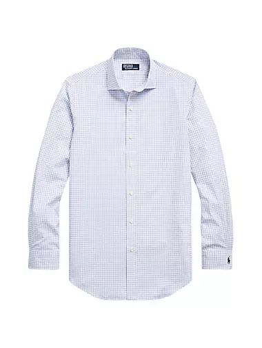 Grid Poplin Button-Front Shirt