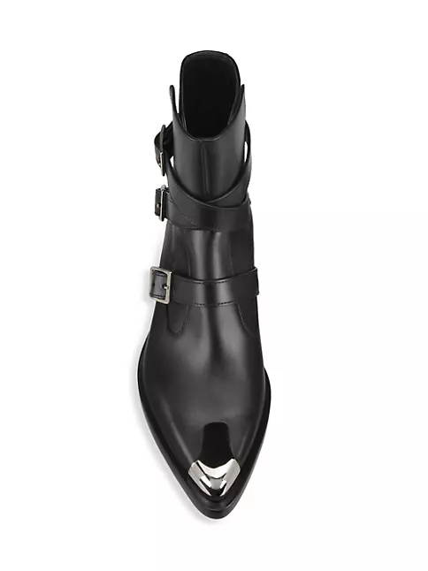 Shop Alexander McQueen Leather Buckle Boots | Saks Fifth Avenue