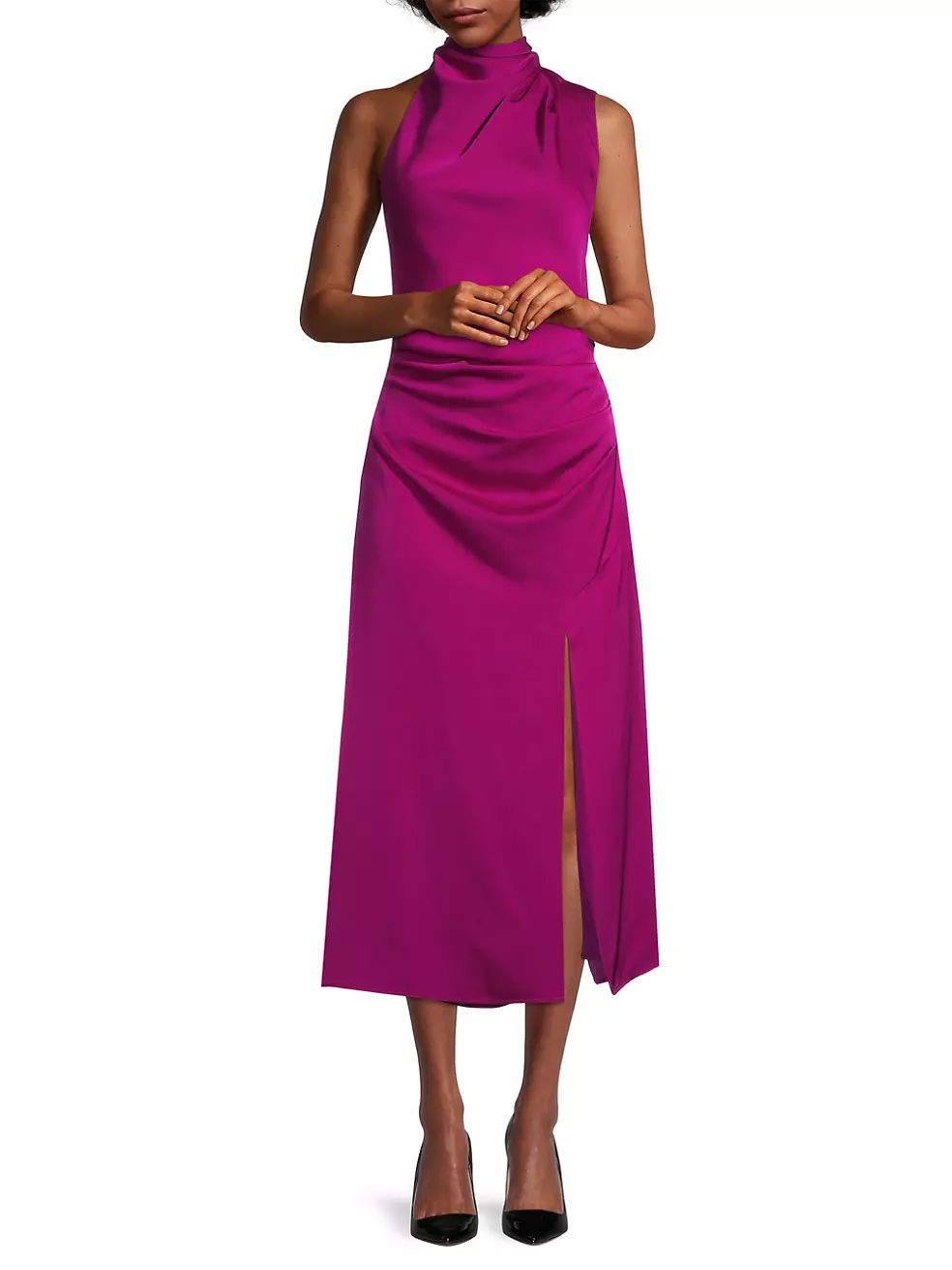 Shop Misha Dreamscape Robbia Draped Midi-Dress | Saks Fifth Avenue