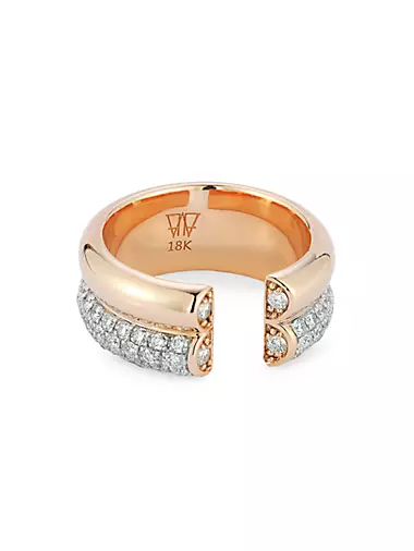 Thoby Thoby Two-Tone 18K Gold & 1.28 TCW Diamond Tubular Ring