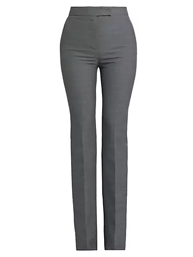 High-Waisted Wool Trousers