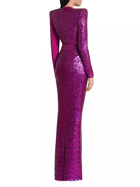 Shop Zhivago Take Off Sequin Belted Gown | Saks Fifth Avenue