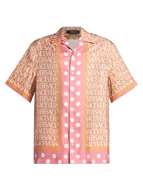 Shop Versace Dot Logomania Silk Shirt | Saks Fifth Avenue
