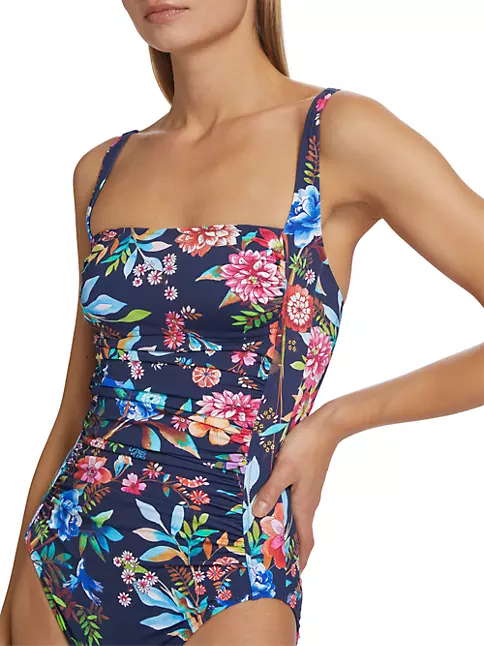 Shop Johnny Was Ocean Dreamer Ruched One-Piece Swimsuit | Saks Fifth Avenue