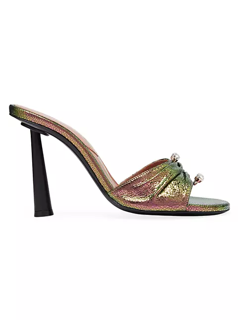 Shop D'Accori Heat 100MM Ruched Patent Leather Mules | Saks Fifth Avenue