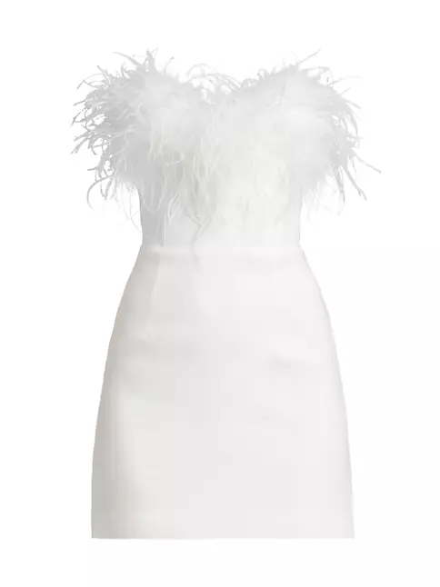 Shop Line & Dot Amor Feather-Trimmed Minidress | Saks Fifth Avenue