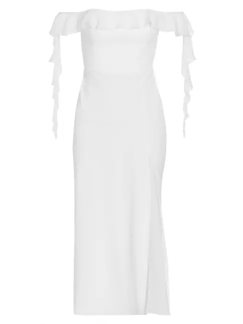 Shop Amanda Uprichard Copellia Silk-Trim Flutter Midi-Dress | Saks ...