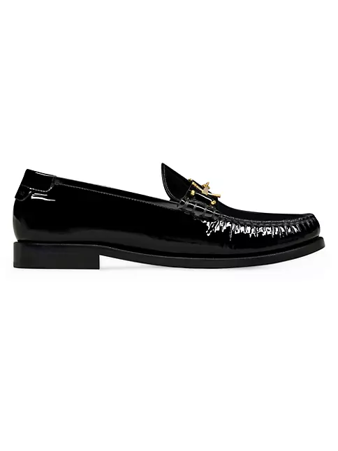 Shop Saint Laurent Le Loafer Penny Slippers in Patent Leather | Saks ...